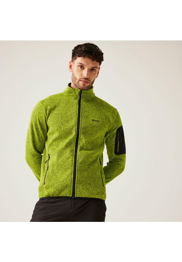 Regatta - Polar sportowy męski Newhill. Kolor: zielony. Materiał: polar. Sport: turystyka piesza