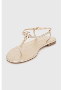 Tory Burch sandały skórzane Capri damskie kolor złoty. Zapięcie: klamry. Kolor: złoty. Materiał: skóra