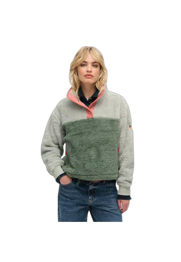Damski polar Superdry Mash Up. Kolor: szary. Materiał: polar