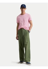 Polo Ralph Lauren T-Shirt 710671438417 Różowy Slim Fit. Typ kołnierza: polo. Kolor: różowy. Materiał: bawełna #3