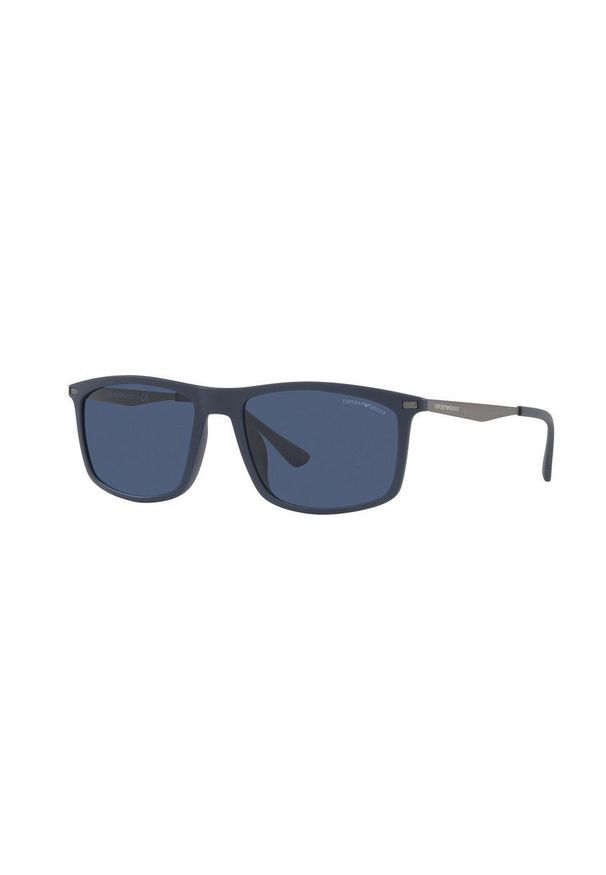 Emporio Armani Okulary przeciwsłoneczne męskie kolor granatowy. Kształt: prostokątne. Kolor: niebieski