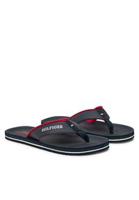 TOMMY HILFIGER - Tommy Hilfiger Japonki Padded Comfort Hilfiger B Sandal FM0FM05440 Granatowy. Kolor: niebieski. Materiał: skóra #4