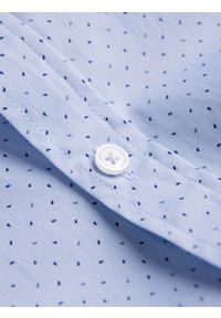 Ombre Clothing - Koszula męska bawełniana w mikro wzór REGULAR FIT - jasnoniebieska V2 OM-SHCS-0152 - XXL. Typ kołnierza: kołnierzyk klasyczny. Kolor: niebieski. Materiał: bawełna. Długość rękawa: długi rękaw. Długość: długie. Wzór: nadruk. Styl: klasyczny #3