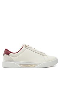 TOMMY HILFIGER - Tommy Hilfiger Sneakersy Chic Court Sneaker FW0FW08123 Écru. Materiał: skóra #1