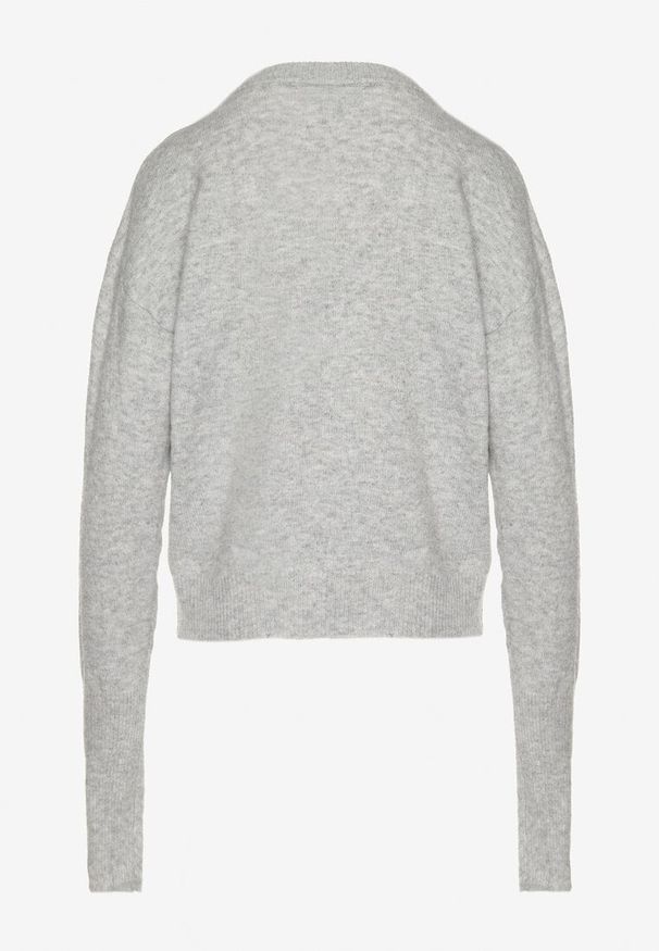 Born2be - Szary Sweter z Domieszką Wełny Parizia. Okazja: na co dzień. Kolor: szary. Materiał: wełna. Długość: długie. Styl: elegancki, klasyczny, casual