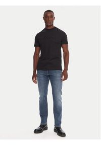 Karl Lagerfeld - KARL LAGERFELD T-Shirt 755037 554227 Czarny Regular Fit. Typ kołnierza: dekolt w karo. Kolor: czarny. Materiał: bawełna #4