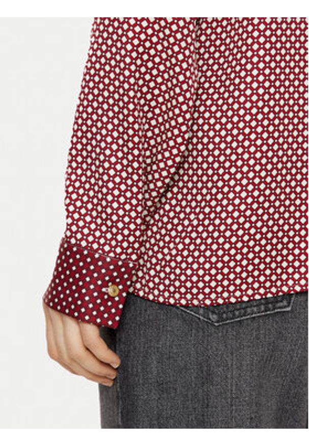 TOMMY HILFIGER - Tommy Hilfiger Koszula WW0WW44036 Bordowy Relaxed Fit. Kolor: czerwony. Materiał: wiskoza