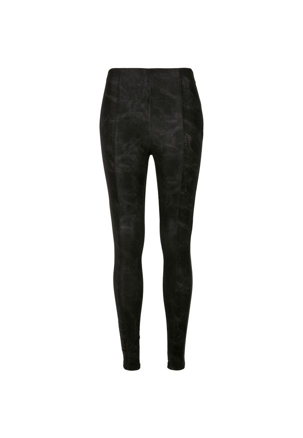 Spodnie damskie Urban Classics ze spranej sztucznej skóry. Kolor: czarny. Materiał: skóra. Długość: długie