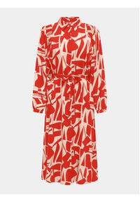 only - ONLY Sukienka koszulowa Halia 15315986 Czerwony Regular Fit. Kolor: czerwony. Materiał: wiskoza. Typ sukienki: koszulowe #9