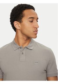 BOSS Polo Passenger 50507803 Szary Slim Fit. Typ kołnierza: polo. Kolor: szary. Materiał: bawełna #3