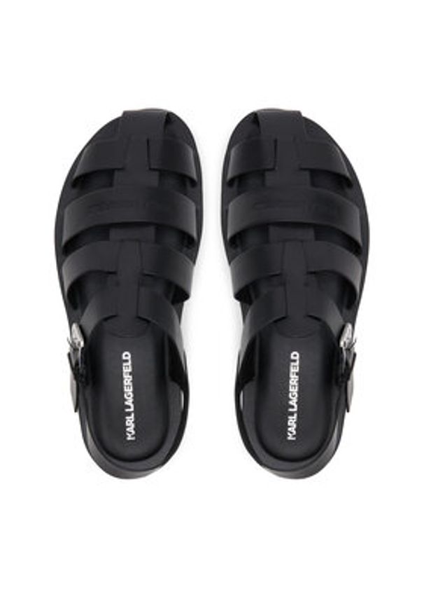 Karl Lagerfeld - KARL LAGERFELD Klapki Kastor III KL70223 Czarny. Kolor: czarny. Materiał: skóra