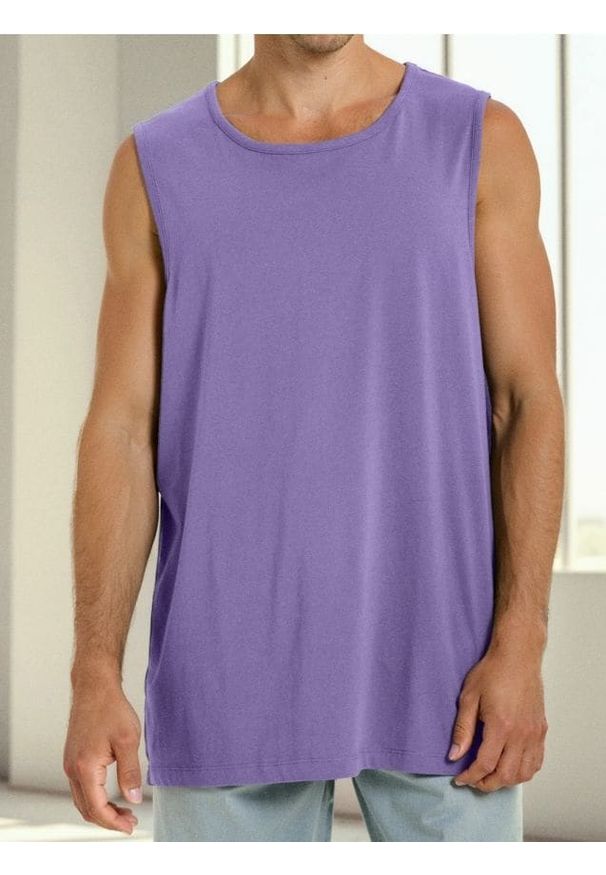 Sinsay - Bawełniany tank top - fioletowy. Kolor: fioletowy. Materiał: bawełna