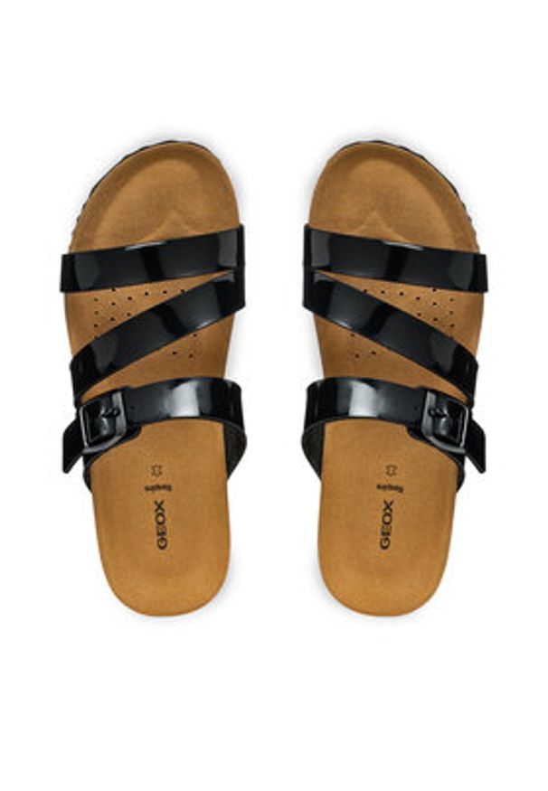 Geox Klapki D New Sthellae D551AA 000HH C9999 Czarny. Kolor: czarny. Materiał: skóra