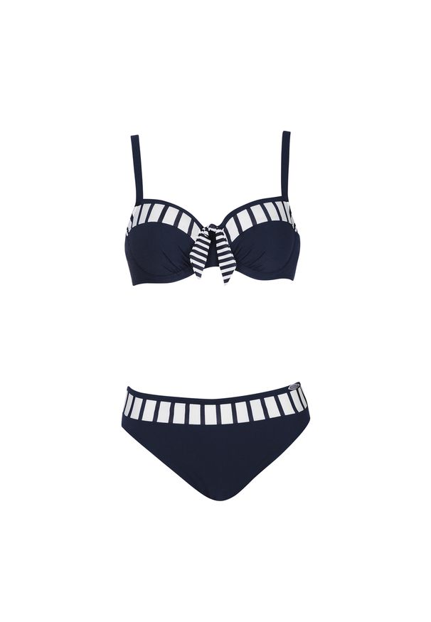 SUNFLAIR - Bikini Basic. Kolekcja: plus size. Kolor: fioletowy, niebieski, wielokolorowy, biały. Materiał: poliamid, elastan