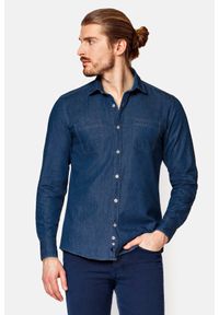 Lancerto - Koszula Jeansowa Niebieska Francis. Okazja: na co dzień. Kolor: niebieski. Materiał: jeans. Styl: casual, klasyczny #1
