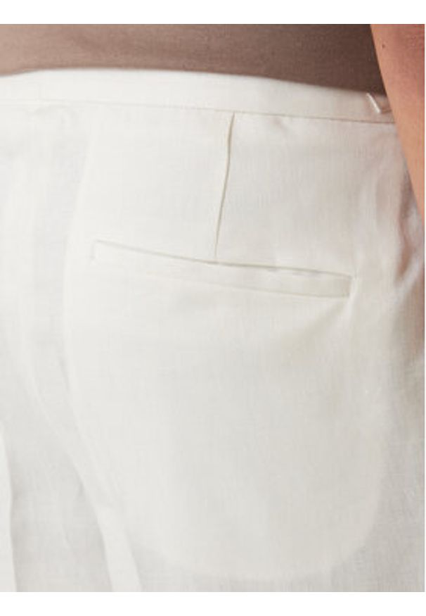 BOSS Szorty materiałowe H-Perin 50561858 Biały Tapered Fit. Kolor: biały. Materiał: len