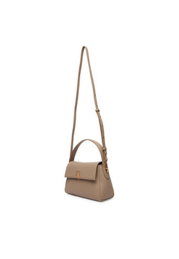 Calvin Klein Torebka Emblem Hw Pebble Shoulder Bag 25 LV04F3425G Beżowy. Kolor: beżowy. Materiał: skórzane