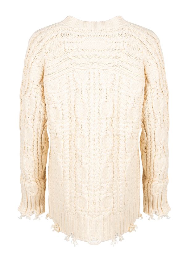 Silvian Heach Kardigan | CVA22098CD | Kobieta | Kremowy. Okazja: na co dzień. Typ kołnierza: dekolt w kształcie V. Kolor: kremowy. Materiał: poliester, akryl, wełna, nylon. Wzór: ze splotem. Styl: casual