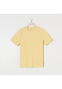Sinsay - Koszulka basic - Żółty. Kolor: żółty