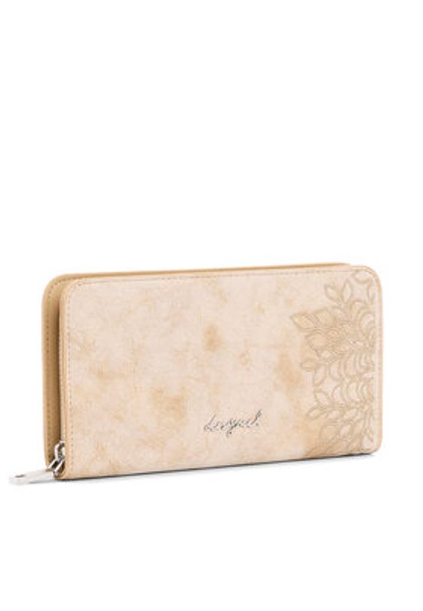 Desigual Portfel 26SAYP22 Beżowy. Kolor: beżowy. Materiał: skóra