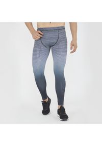 ELPLAYER - Legginsy treningowe PIRAMID męskie czarno-szare. Kolor: szary, wielokolorowy, czarny. Materiał: jersey. Wzór: nadruk. Sport: fitness #1