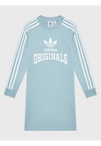 Adidas - adidas Sukienka codzienna HL6885 Niebieski Slim Fit. Okazja: na co dzień. Kolor: niebieski. Materiał: bawełna. Typ sukienki: proste. Styl: casual #1