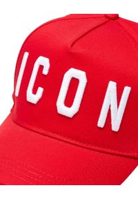 DSQUARED2 - Czerwona czapka z haftem Icon. Kolor: czerwony. Materiał: bawełna. Wzór: haft #2