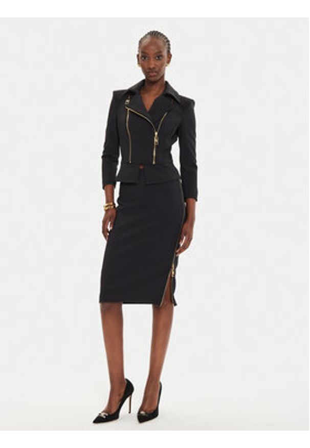Elisabetta Franchi Spódnica ołówkowa GO-047-46E2 Czarny Slim Fit. Kolor: czarny. Materiał: syntetyk