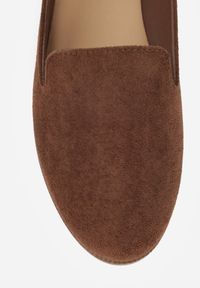 Born2be - Brązowe Balerinki w Stylu Mokasynów Semirae. Okazja: na spacer, na co dzień, na spotkanie biznesowe, do pracy. Kolor: brązowy. Materiał: jeans. Styl: casual, biznesowy, elegancki, klasyczny #2