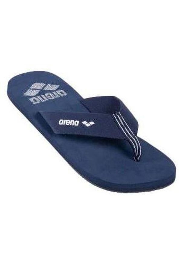 Japonki Arena Sand Thong. Okazja: na plażę, na spacer. Zapięcie: pasek. Kolor: niebieski. Materiał: guma, bawełna. Wzór: aplikacja, paski. Sport: turystyka piesza