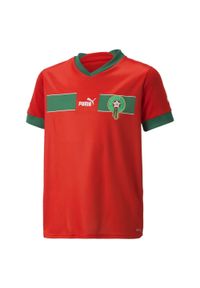 Puma - Młodzieżowa replika koszulki domowej Maroko 22/23 PUMA Red Power Green. Kolor: czerwony, zielony, wielokolorowy. Sezon: lato
