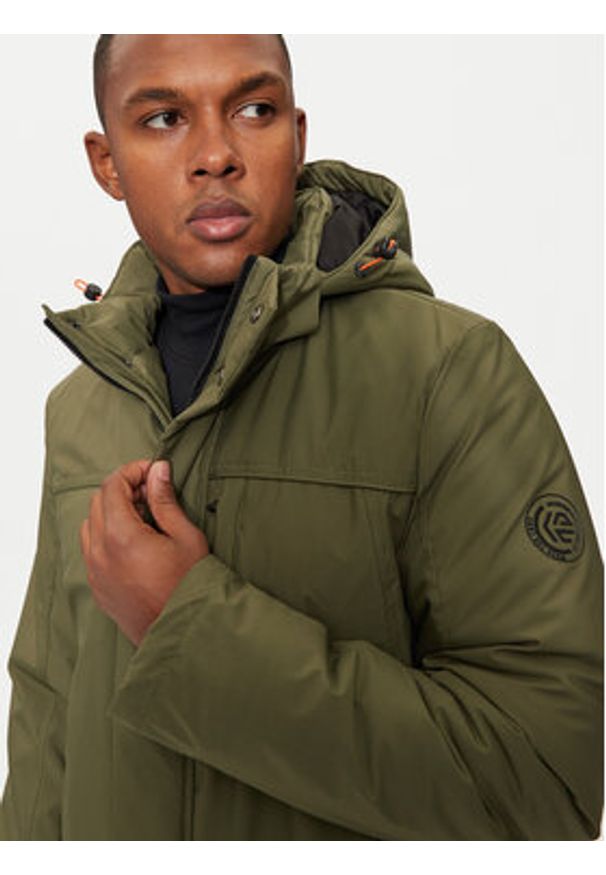 INDICODE Kurtka zimowa Inviks 15-848 Khaki Regular Fit. Kolor: brązowy. Materiał: syntetyk. Sezon: zima