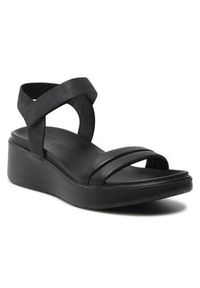 ecco - ECCO Sandały Flowt Wedge Lx W 27330351052 Czarny. Kolor: czarny. Materiał: skóra, nubuk #3
