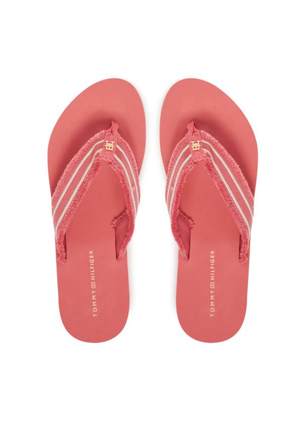 TOMMY HILFIGER - Tommy Hilfiger Japonki TH Webbing Beach Sandal FW0FW08739 Koralowy. Kolor: pomarańczowy. Materiał: materiał