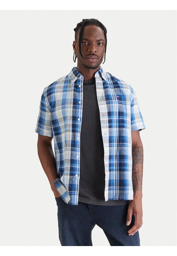 TOMMY HILFIGER - Tommy Hilfiger Koszula MW0MW43126 Niebieski Regular Fit. Kolor: niebieski. Materiał: bawełna