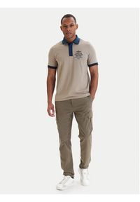 Aeronautica Militare Polo 261PO1908UP00191 Beżowy Slim Fit. Typ kołnierza: polo. Kolor: beżowy. Materiał: bawełna #3