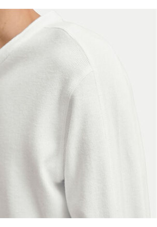 Jack & Jones Longsleeve Blutyrell 12266583 Biały Regular Fit. Kolor: biały. Materiał: bawełna. Długość rękawa: długi rękaw