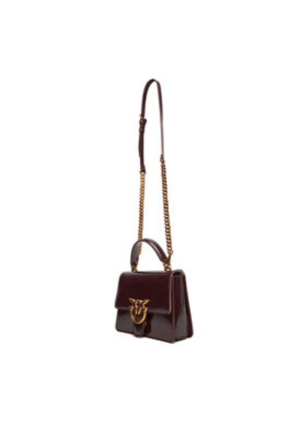 Pinko - PINKO Torebka Love One Top Handle Mini Light PE 25 PLTT 100071 A1UV Bordowy. Kolor: czerwony. Materiał: skórzane