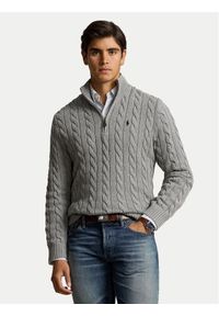Polo Ralph Lauren Sweter 710810841002 Szary Regular Fit. Typ kołnierza: polo. Kolor: szary. Materiał: bawełna #1