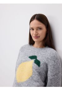 Reserved - Sweter oversize - jasnoszary. Kolor: szary. Materiał: wełna, dzianina #1