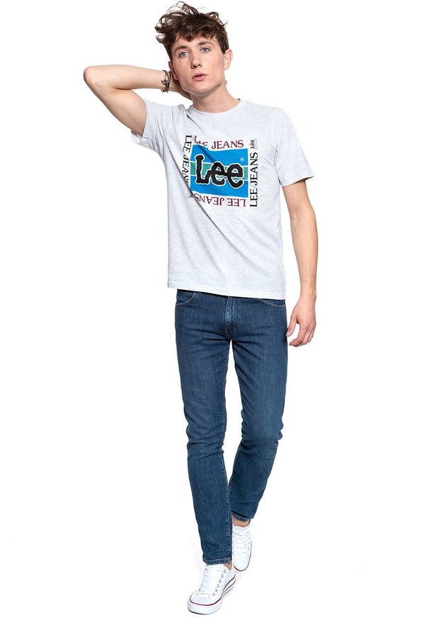 Lee - LEE T SHIRT RETRO LOGO TEE SHARP GREY MELE L60YFE03 112113644. Styl: retro