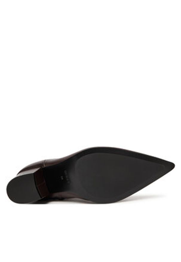 Guess Botki FLFHAL LEA10 Brązowy. Kolor: brązowy. Materiał: skóra