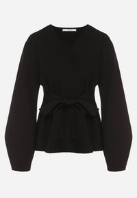 Born2be - Czarny Kardigan z Wiskozą i Wiązaniem w Pasie Tusvela. Okazja: na co dzień. Kolor: czarny. Materiał: wiskoza. Styl: casual #5