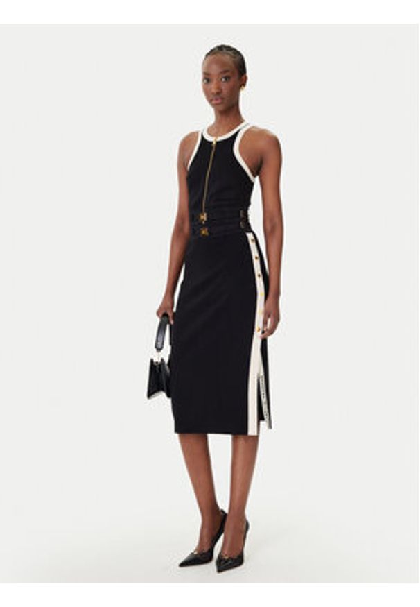 Elisabetta Franchi Top TK-71S-61E2-V270 Czarny Regular Fit. Kolor: czarny. Materiał: wiskoza