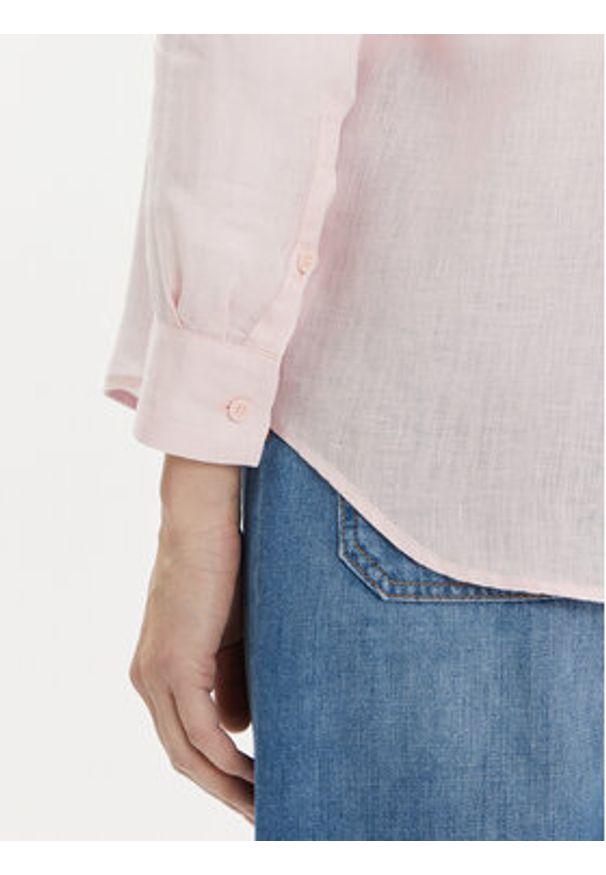 TOMMY HILFIGER - Tommy Hilfiger Koszula WW0WW42037 Różowy Relaxed Fit. Kolor: różowy. Materiał: len
