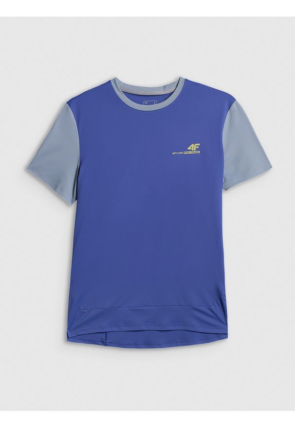 4f - 4F Koszulka rowerowa męska - fioletowa M. Kolor: fioletowy. Materiał: dzianina, włókno, materiał. Długość: długie. Sport: fitness