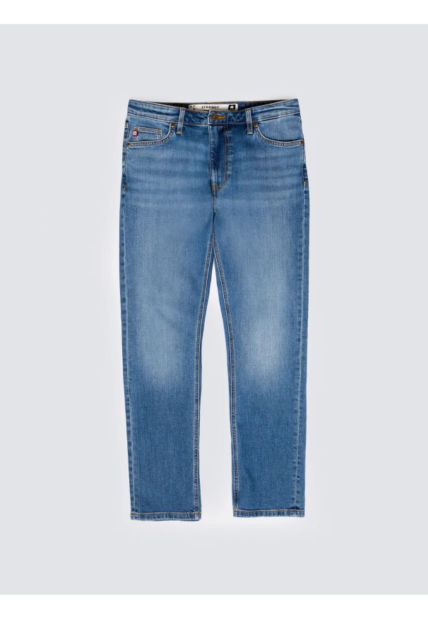 Big-Star - Jeansy męskie z prostą nogawką niebieskie Colt 234. Okazja: na co dzień. Stan: podwyższony. Kolor: niebieski. Styl: casual, vintage, klasyczny