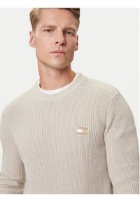 Tommy Jeans Sweter DM0DM21652 Beżowy Slim Fit. Kolor: beżowy. Materiał: bawełna #4