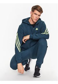 Adidas - adidas Bluza Future Icons 3-Stripes Full-Zip Hoodie IJ8878 Turkusowy Regular Fit. Kolor: turkusowy. Materiał: bawełna #8
