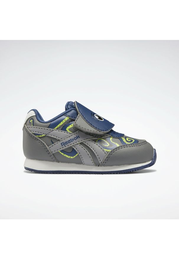 Buty do chodzenia niemowlęce Reebok Royal CL Jogger. Zapięcie: rzepy. Kolor: wielokolorowy, żółty, niebieski, szary. Materiał: materiał, syntetyk. Szerokość cholewki: normalna. Model: Reebok Royal. Sport: turystyka piesza